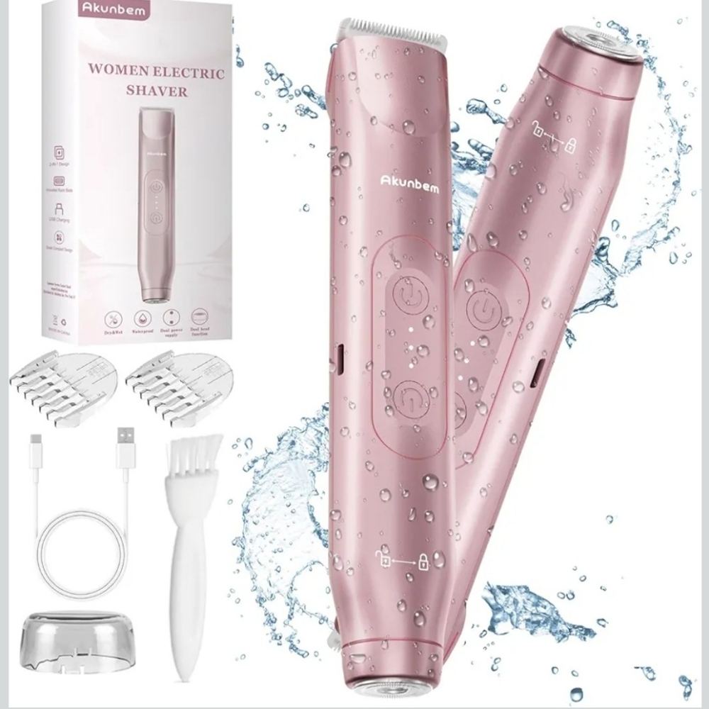 2 In 1 Pink Women Electric Shaver